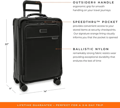 Miniatura 2 de Briggs & Riley Spinner, Negro, 22-inch Baseline Essential Carry-On, Briggs & Riley Spinners de línea base