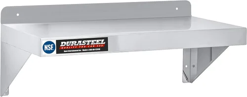 Miniatura 4 de DuraSteel Estante de pared de acero inoxidable, 24 pulgadas de ancho x 12 pulgadas de profundidad, grado comercial, certificado NSF