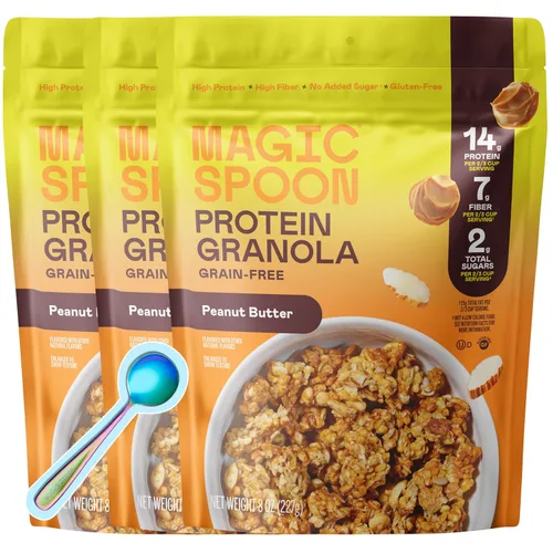 Miniatura 8 de Magic Spoon Granola proteica - Granola alta en proteínas, apta para dieta cetogénica, baja en azúcar, sin granos, desayuno saludable o aperitivo