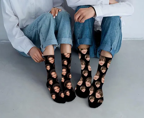 Miniatura 2 de Calcetines personalizados con foto, calcetines de cara personalizados para hombres, regalos divertidos personalizados para papá, Navidad