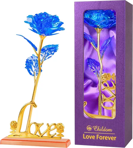 Miniatura 15 de Esta rosa con los colores del arcoíris y una base con la palabra Love es un regalo único para cumpleaños o Día de la Madre para madres, futuras