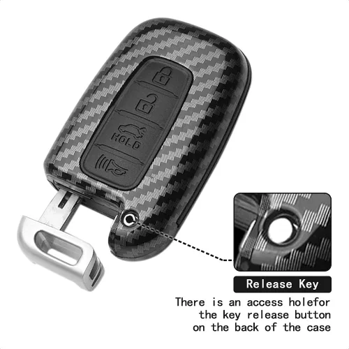 Miniatura 5 de Funda para llavero con cubierta negra Compatible con Hyundai Azera Elantra GT EQUUS Genesis Coupe Santa FE Sonata Tucson Veloster para KIA Borrego