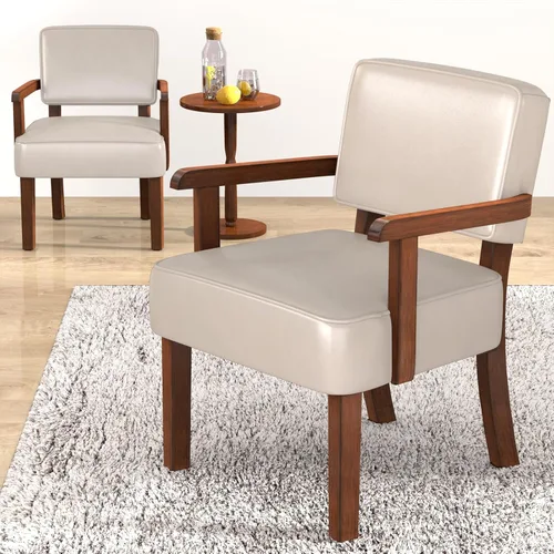 Miniatura 11 de FAGAGA Juego de 2 Sillas de Acento con Mesa, Sillas de Sala de Estar con Asiento y Reposabrazos VelvetSoft para Sala de Estar Dormitorio Sala