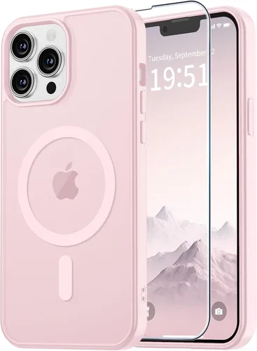 Miniatura 43 de vnnink para iPhone 12 y iPhone 12 Pro, funda de teléfono celular translúcida con protección contra caídas de grado militar, mate magnética