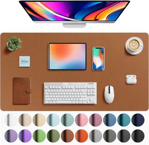 Miniatura 189 de Aothia - Protector de escritorio de cuero sintético, base para mouse, superficie antideslizante e impermeable para escribir y para laptop