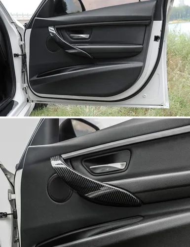 Miniatura 3 de Jaronx Cubierta exterior de repuesto de fibra de carbono ABS para manija de puerta compatible con BMW Serie 3 F30/F31 2012-2018 y Serie 4 F32/F33