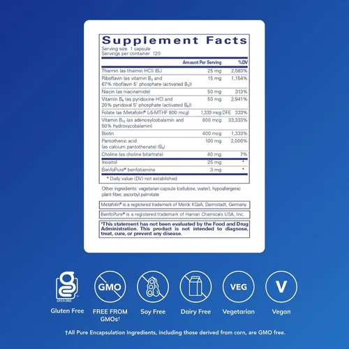 Miniatura 2 de Pure Encapsulations PureGenomics B-Complex - Soporte de vitamina B de amplio espectro para expresión genética, función celular, producción