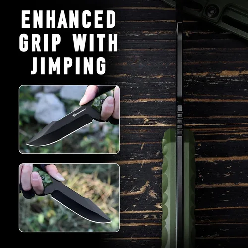 Miniatura 8 de DRACHENADER Cuchillo de hoja fija con funda, cuchillo táctico para hombres, cuchillo de supervivencia con mango ABS, diseño de espiga completa