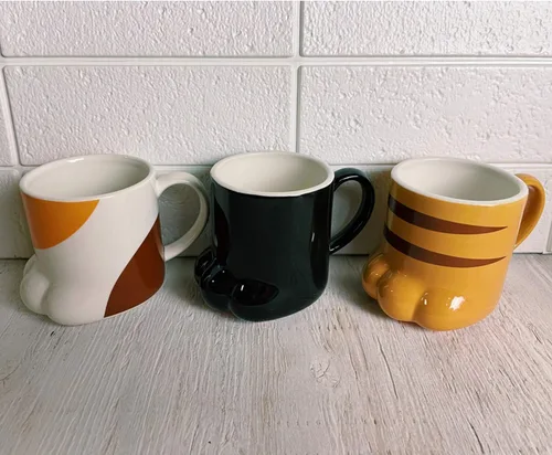 Miniatura 8 de Taza de porcelana Tiger Cat Paw de 9 onzas