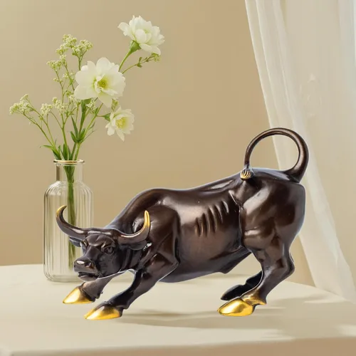 Miniatura 14 de Figura de toro de latón – Decoración artística de toro de pared, figura de toro/vaca/buey de bronce, estatuas y esculturas para decoración del hogar