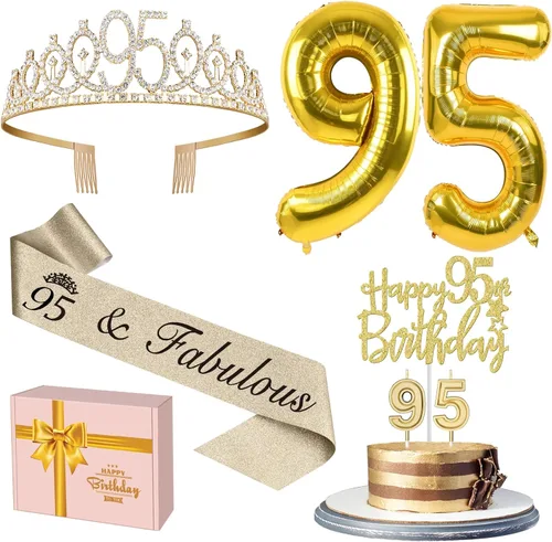 Miniatura 15 de Decoraciones doradas de 70 cumpleaños para mujer con banda y tiara de cumpleaños 70, adorno para pastel y velas, globos de números, regalos de 70
