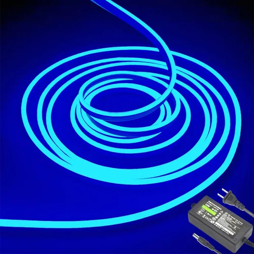 Miniatura 15 de dobestyou - Tira de luces LED de neón naranja - 16.4 pies (5 m) 12 V CC, 600 LED SMD2835, impermeable, flexible, luz de cuerda para decoración