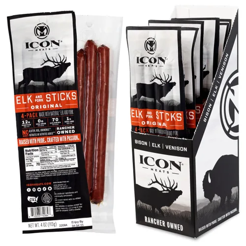 Miniatura 17 de ICON Meats Palitos de carne de bisonte y cerdo, barbacoa con miel, paquete de 24 bocadillos ricos en proteínas, bajo en azúcar, palitos de carne