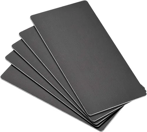 Miniatura 13 de uxcell Tarjeta de metal en blanco 2.598x1.772x0.020 in Placa de aluminio anodizado para bricolaje Impresión láser Grabado Negro 5