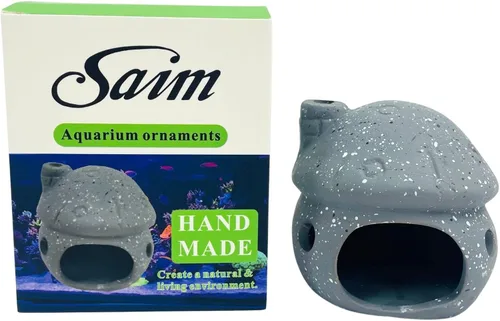 Miniatura 9 de Juego de decoración de acuario de casa de hongos de cerámica, escondite natural sin pintura para betta, camarones, plexiglás y peces
