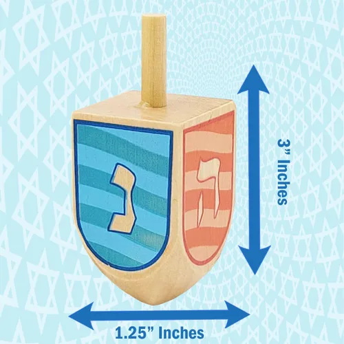 The Dreidel Company Dreidels de Hanukkah de madera pintada a mano, extra grande, paquete de 2 diseños Ocean Dreidel Ocean Dreidel Design