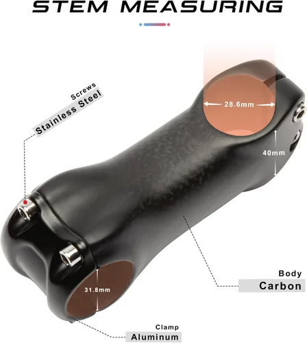 Miniatura 3 de RXL SL MTB vástago de carbono MTB vástago de fibra de carbono vástago de bicicleta de carretera 70 1.252 in Racing Bike Manillar vástago 6 grados
