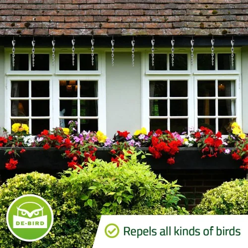 Miniatura 2 de De-Bird Varillas acrílicas para asustar pájaros, disuasorio reflectante y repelente de aves al aire libre, disuasorio humano de árboles frutales