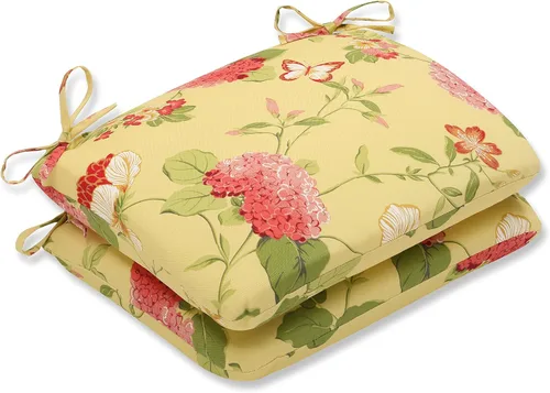 Miniatura 19 de Pillow Perfect Cojín floral brillante para silla de interior/exterior con lazos, 2 unidades, 15.5 x 18.5 pulgadas, azul/naranja Marlow