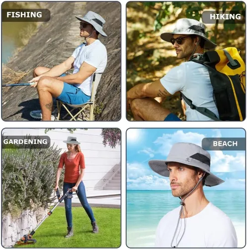 Miniatura 6 de Fishing Hat for Mens Sun Hat Wide Brim Bucket Hat SPF UV Protection XL XXL Large Size Big Head Hiking Beach Safari
