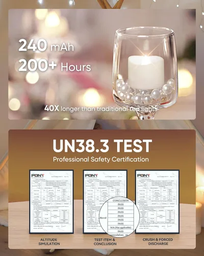 Miniatura 6 de Homemory Velas de té LED sin llama de color blanco frío, más de 200 horas, funciona con pilas, velas votivas eléctricas falsas para Navidad