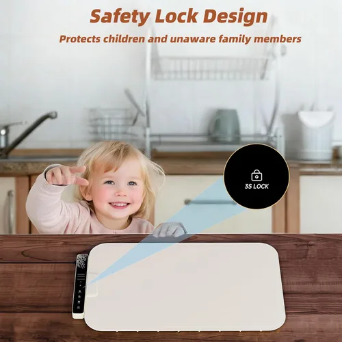 Miniatura 7 de Monteka Tapete de calentamiento para alimentos de 24.8"×15", bandejas de calentamiento eléctrico con aplicación y control de botón, alfombrilla