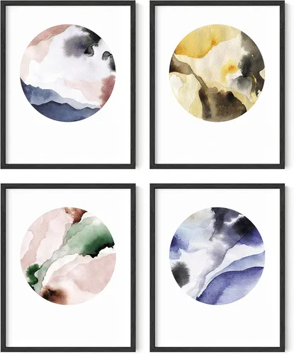 Miniatura 25 de HAUS AND HUES Arte abstracto para pared en blanco y negro, juego de 4 pósteres minimalistas en blanco y negro para paredes, pósteres estéticos Juego