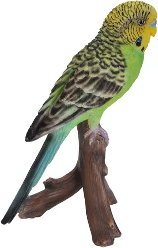 Miniatura 5 de Hi-Line Gift Ltd Budgie en la rama estatua, verde