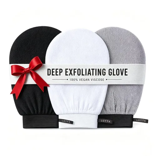 Miniatura 9 de LOTTA Manopla exfoliante coreana, 2 unidades, guantes de baño, autobronceadores, exfoliantes corporales, tamaño grande, adecuado para hombres