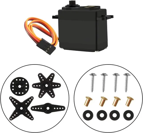 Miniatura 4 de 4 piezas MG995 RC Servo Moto Metal Gear Servo de alta velocidad Motor servo digital compatible con coche inteligente robot, barco, helicóptero RC