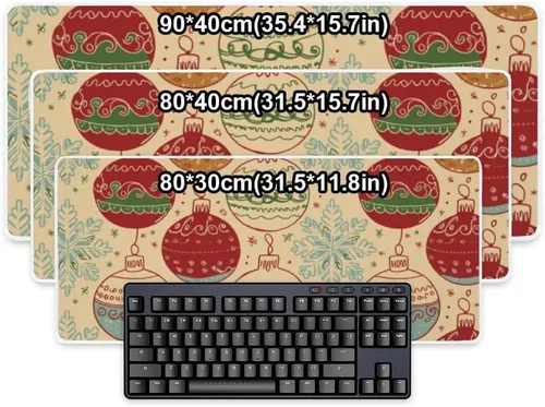 Miniatura 2 de Alfombrilla de mouse con adorno rojo vintage, alfombrilla de mouse grande para juegos con base de goma antideslizante, alfombrilla de trabajo