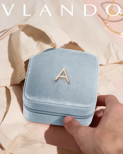 Miniatura 6 de Vlando Organizador de joyas de viaje para mujer - Organizador de collares, aretes y anillos - azul