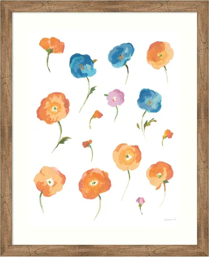 Miniatura 19 de Amanti Art Framed Wall Art Print 24x20 Retro Flowers II by Danhui Nai, Flowers Wall Art, Modern Contemporary Decor, Small Poster Painting Artwork