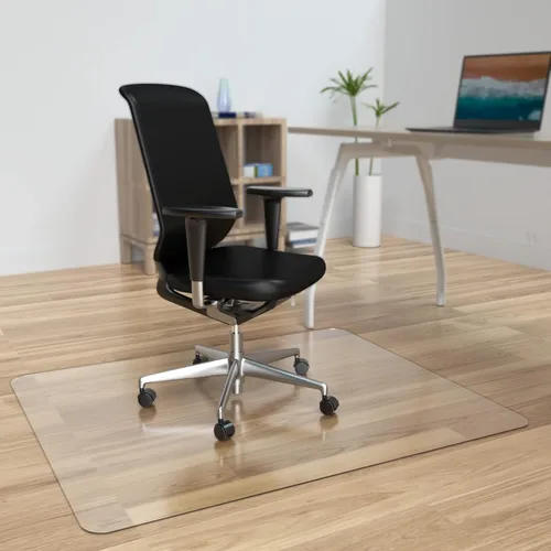 Miniatura 2 de Amyracel Tapete para silla de oficina extra grande para suelo de madera dura, 45 x 53 pulgadas, tapete transparente para silla de escritorio