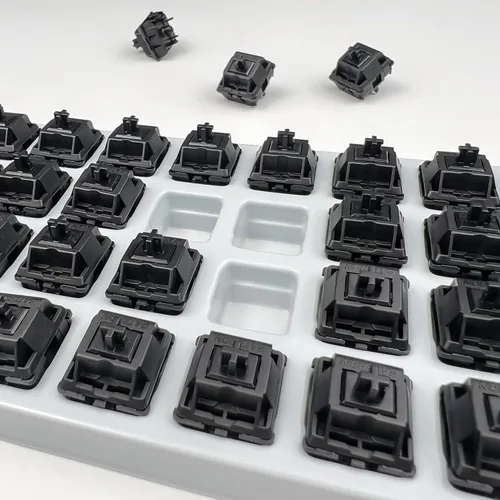 Miniatura 5 de GUYEKS GATERON Oil King V2 Interruptores de teclado prelubricados, interruptores lineales negros de 5 pines de 55 gf compatibles con teclado