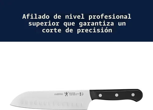 Miniatura 4 de HENCKELS Solution Razor-Sharp - Juego de cuchillos Santoku de 5 pulgadas, cuchillo Santoku de 7 pulgadas, diseño alemán informado por más de 100