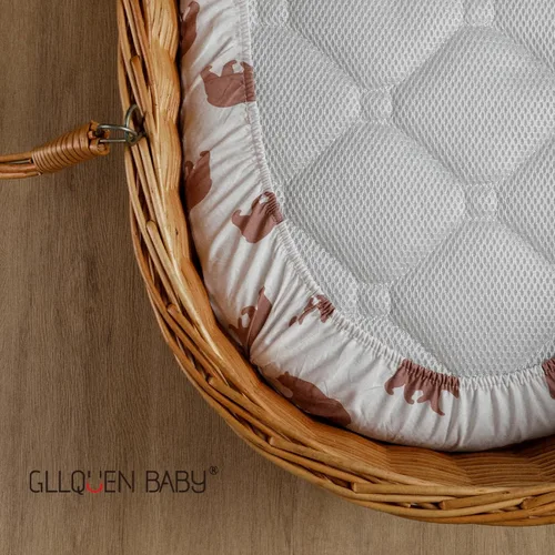 Miniatura 4 de Gllquen Baby Paquete de 4 sábanas de moisés, transpirable y acogedora, sábana bajera elástica para cuna de viaje, patrón floral de moda, sábanas Oso