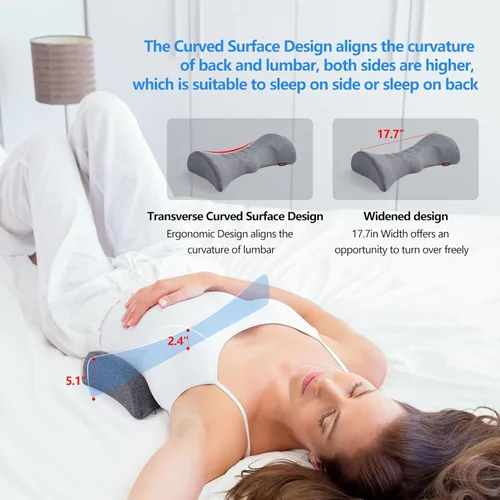 Miniatura 7 de Almohada de apoyo lumbar Cozyhealth para dormir, almohada lumbar inferior con calefacción de grafeno para aliviar el dolor lumbar, cojín de espuma
