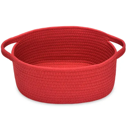 Miniatura 25 de ABenkle Cesta Pequeña con Asas - Contenedor de Almacenamiento Tejido de Cuerda Decorativo Duradero Cubo Organizador de Estante, Cesta de Regalo