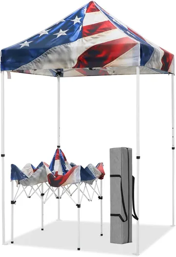 Miniatura 25 de EAGLE PEAK Toldo instantáneo de 5 x 5 con paneles de pared de 4 lados, pequeña tienda de campaña portátil desplegable con bolsa de transporte