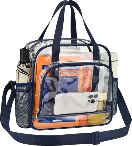 Miniatura 15 de Paxiland Clear Bag for Stadium Events, 12x6x12 inches Tote Bag with Detachable Reinforced Strap for Sports Concert and Work