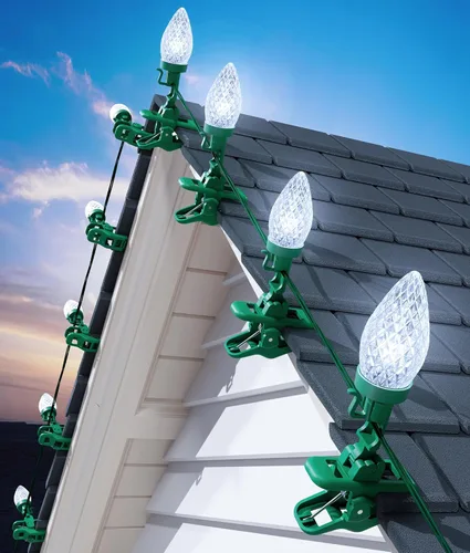 Miniatura 15 de Brightown Luces LED de Navidad C9 para Exteriores, 99 Pies 150 Luces LED C9 en Cadena con 150 Clips de Resorte, Luces de Árbol de Navidad Varios