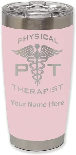 Miniatura 14 de LaserGram PT Physical Therapeut, vaso aislado al vacío de 20 onzas, grabado personalizado incluido (negro)