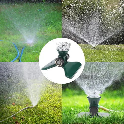 Miniatura 6 de Biswing Paquete de 2 aspersores de césped, rociadores cuadrados de metal resistente, riego de área grande de 360 grados, rociadores de agua