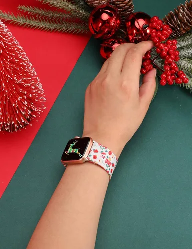 Miniatura 4 de TOYOUTHS Compatible with Apple Watch Band Elastic Scrunchies Women Stretchy Solo Loop 38/40/41/42/44/45/46/49mm Soft Nylon Strap Bracelet Wristband