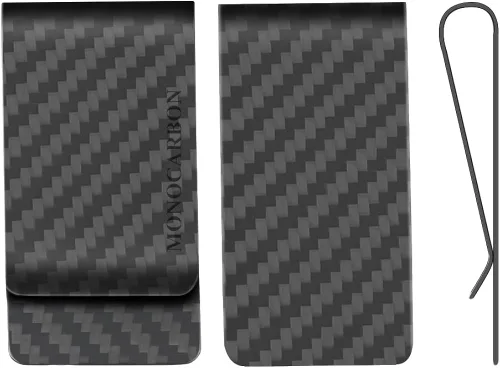 Miniatura 2 de MONOCARBON Clip de dinero de fibra de carbono para dinero en efectivo y tarjetas de crédito clip de dinero minimalista para hombres clips de dinero
