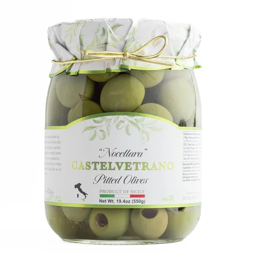 Miniatura 8 de Giusto Sapore Aceitunas italianas – Castelvetrano sin hueso – Premium Gourmet libre de OGM – Importado de Italia y propiedad familiar – 19.4 oz.