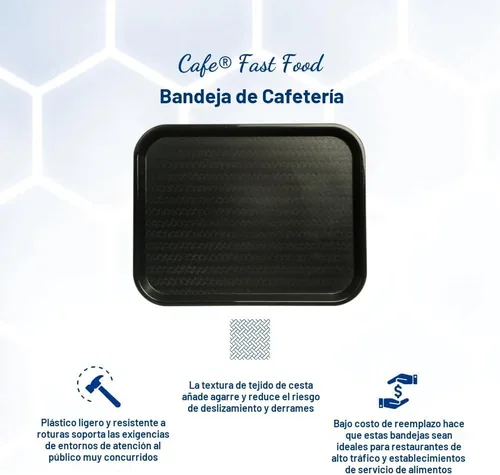 Miniatura 7 de Carlisle FoodService Products Bandeja de comida rápida para cafetería, 14 x 18 pulgadas, polipropileno duradero con superficie antideslizante