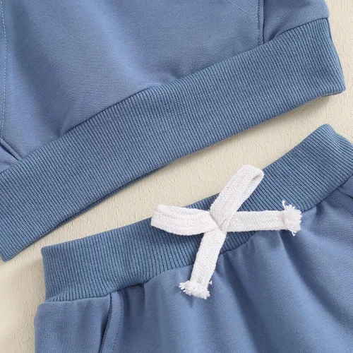 Miniatura 113 de Conjunto de ropa de otoño e invierno para bebé y niño, sudadera larga con capucha y pantalones para niños pequeños, 6, 12, 18, 24 meses, 2T