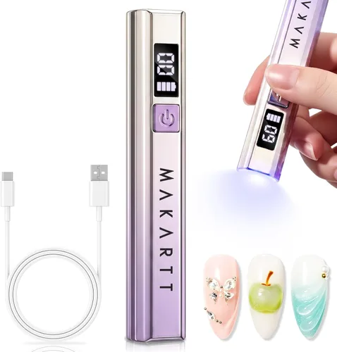 Miniatura 11 de Makartt Luz UV de mano para uñas de gel – Mini lámpara LED UV portátil Lumière secador de uñas de secado rápido para curar esmalte de uñas Rosa